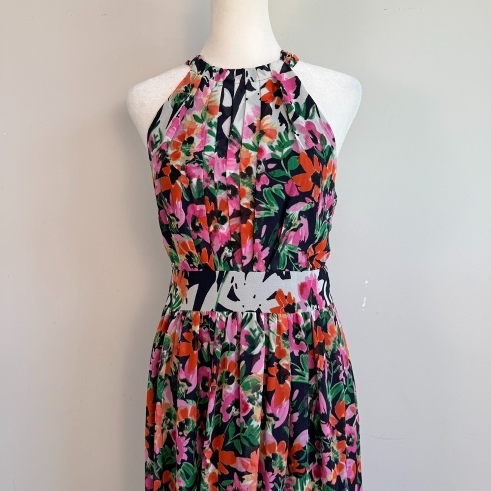 Eliza J Floral Maxi Dress Size 8 Sleeveless Wedding Event Resort - Picture 2 of 10